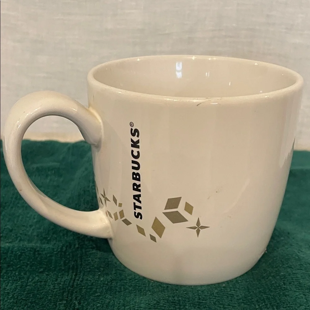 Starbucks Green and Gold Accent Mug holiday 2013